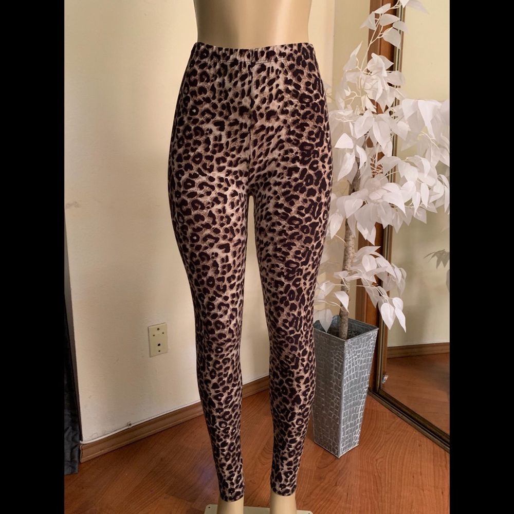 Always - High Waist Leopard Print Leggings - Picture 1 of 5